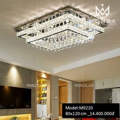 Đèn mâm ốp led vuông trang trí phòng khách M9220