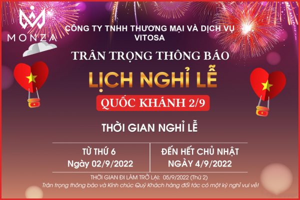 Lịch nghỉ lễ 2/9