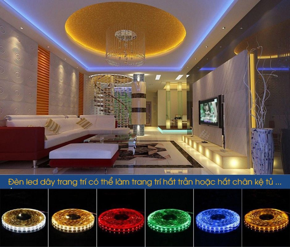 Ảnh minh hoạ đèn Led trang trí bằng dây các màu sắc khác nhau