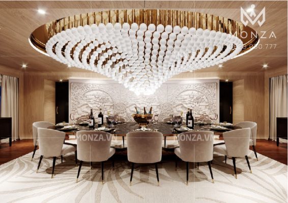Bộ đèn Pearl Wave trưng bày tại Triển lãm du thuyền Monaco năm 2018