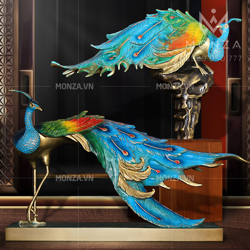 Tượng Decor Chim Khổng Tước trang trí để bàn
