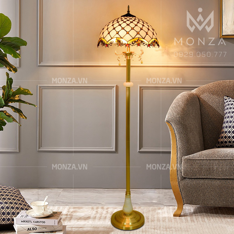 Đèn sàn decor Tiffany hạt chéo cao câos MZ00302